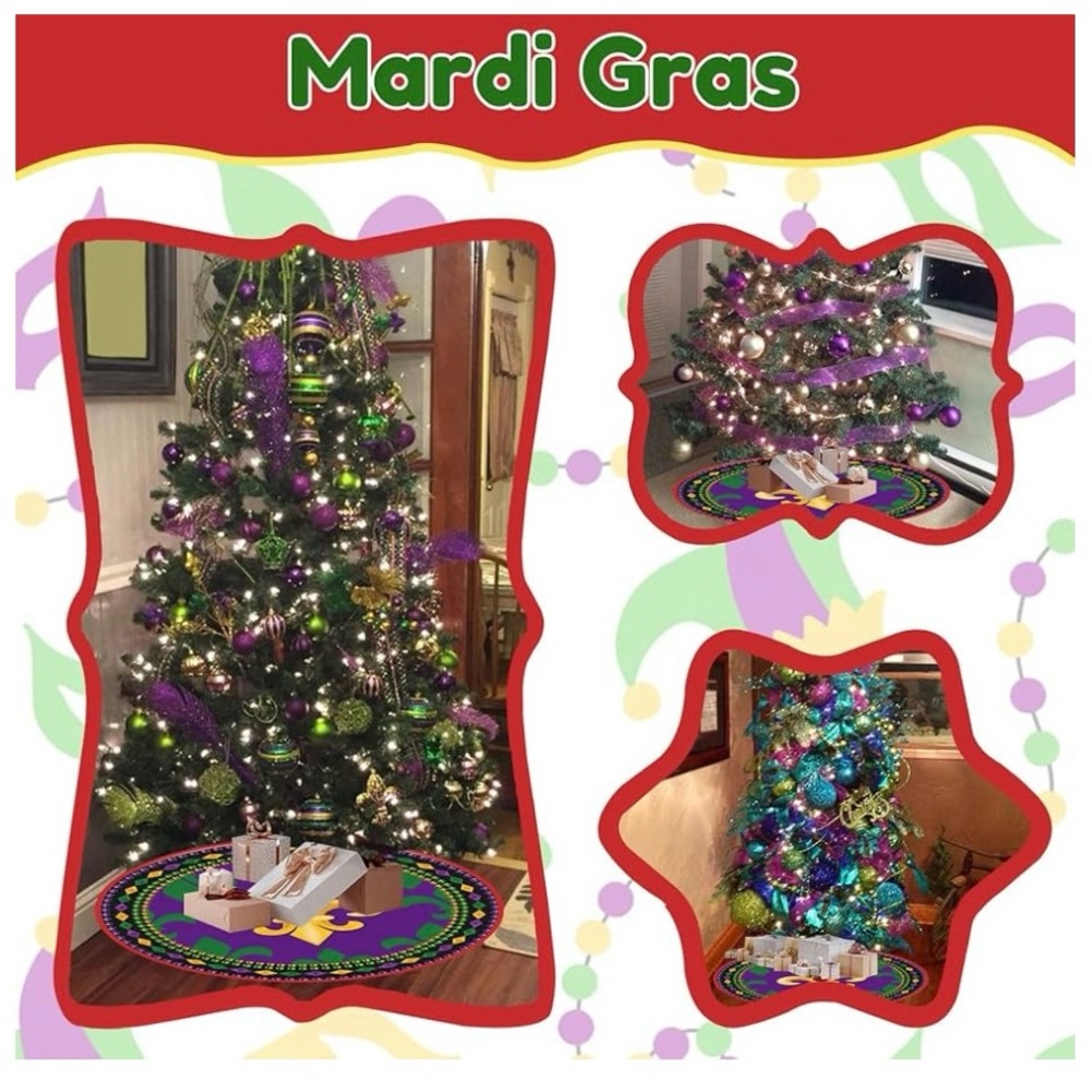 Mardi Gras Christmas Tree Skirt - Picture 14 of 16